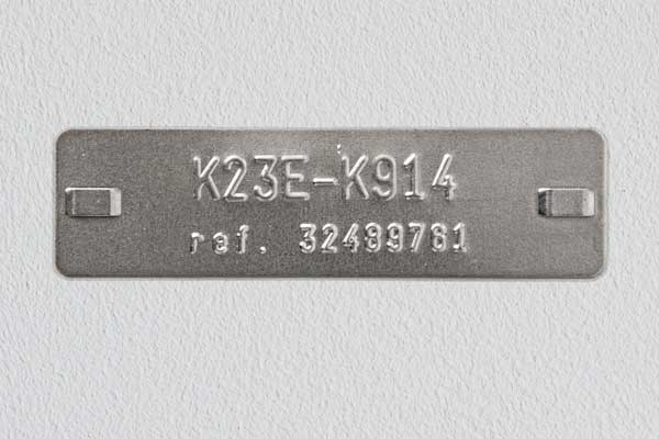Stainless Steel Cable Tag with Embossed 
Text