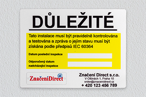 Schválená kontrolní samolepka